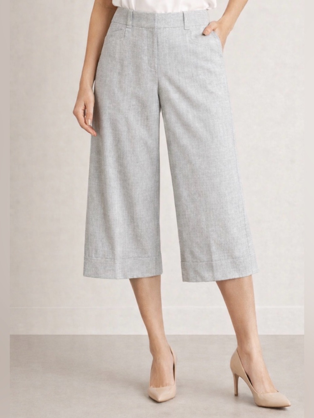 NWT The Limited Cassidy Fit Culottes Cropped Pants Gray Size 6 Career Chic